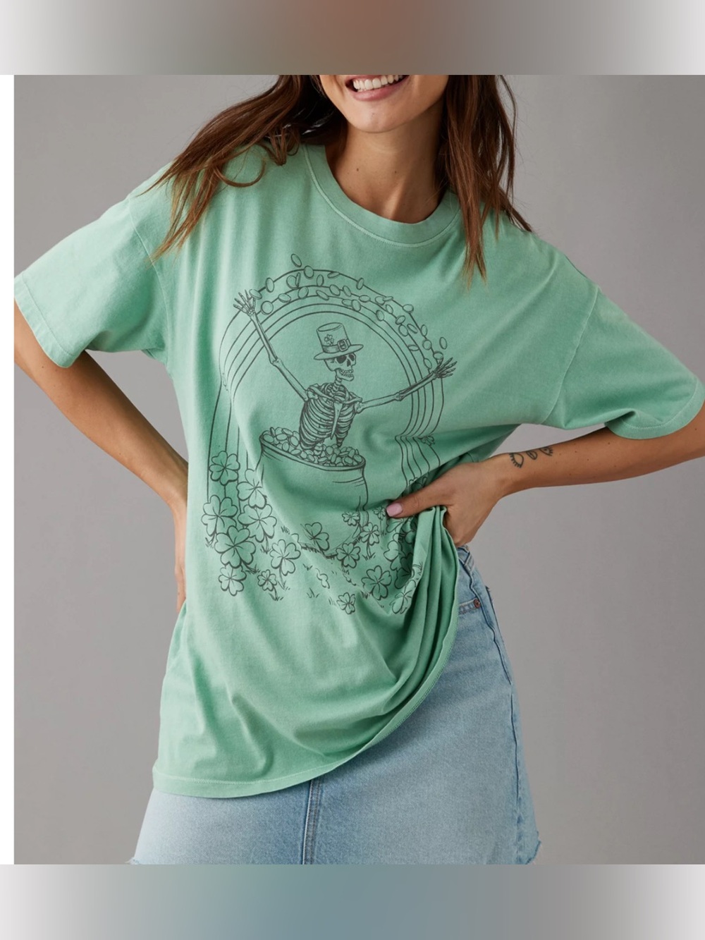 American Eagle Oversized St.Patrick’s Day Graphic Short Sleeve T Shirt XS/S